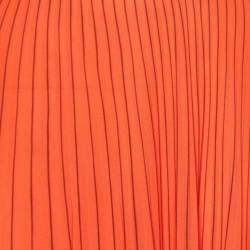 Pre Owned Versace Collection Orange Georgette Pleated Maxi Skirt M