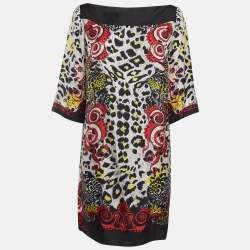 Versace Collection Multicolor Printed Silk Mini Dress XL