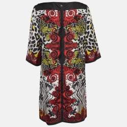 Versace Collection Multicolor Printed Silk Mini Dress XL