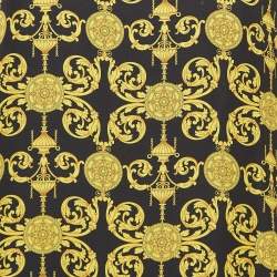 Pre Owned Versace Collection Black Printed Full Sleeve Mini Dress M