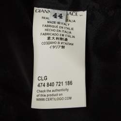 Pre Owned Versace Collection Black Printed Full Sleeve Mini Dress M