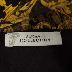 Pre Owned Versace Collection Black Printed Full Sleeve Mini Dress M