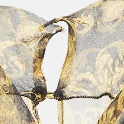 Pre Owned Versace Collection Black Printed Full Sleeve Mini Dress M