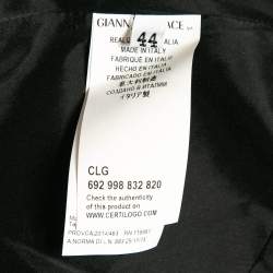 Pre Owned Versace Collection Black Crepe Embellished Strap Detail Mini Dress M