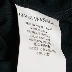 Versace Collection Black Jersey Medusa Embellished T-Shirt S