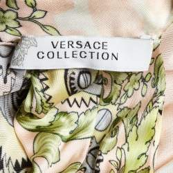 Versace Collection Multicolor Printed Waist Detail Short Dress M