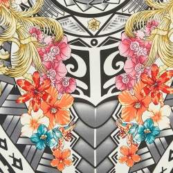 Pre Owned Versace Collection Multicolor Floral Print Cotton Pencil Skirt M