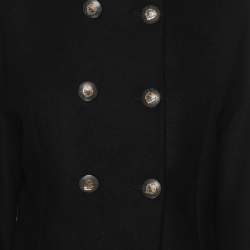 Versace Collection Black Wool Double Breasted Coat S