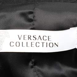 Versace Collection Black Wool Double Breasted Coat S