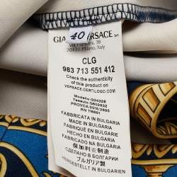 Pre Owned Versace Collection Navy Blue Printed Jersey Neoprene T-Shirt S