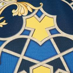 Pre Owned Versace Collection Navy Blue Printed Jersey Neoprene T-Shirt S