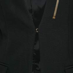 Pre Owned Versace Collection Black Crepe Zip Detail Blazer XS