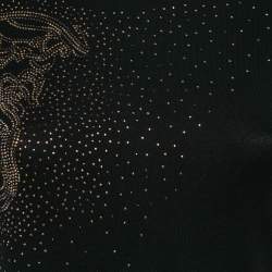 Versace Collection Black Half Medusa Embellished Knit Top M