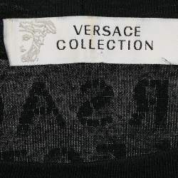 Versace Collection Black Half Medusa Embellished Knit Top M