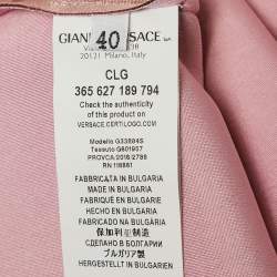 Pre Owned Versace Collection Pink Neoprene Embellished Hem Mini Dress S