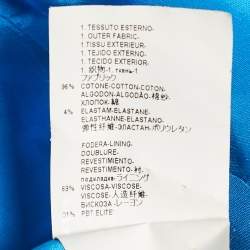 Pre Owned Versace Collection Blue Abstract Print Cotton Sleeveless Short Dress L