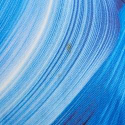 Pre Owned Versace Collection Blue Abstract Print Cotton Sleeveless Short Dress L