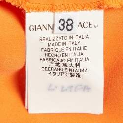 Versace Collection Orange Silk Long Sleeve Shirt S