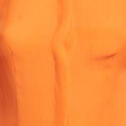 Versace Collection Orange Silk Long Sleeve Shirt S