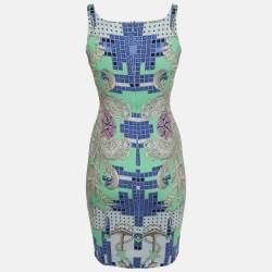 Versace Collection Multicolor Printed Crepe Sleeveless Dress S