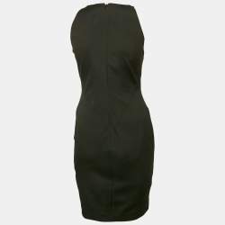 Versace Collection Black Stretch Crepe Zipper Detail Sheath Dress M