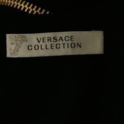 Versace Collection Black Stretch Crepe Zipper Detail Sheath Dress M