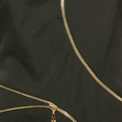 Versace Collection Black Stretch Crepe Zipper Detail Sheath Dress M