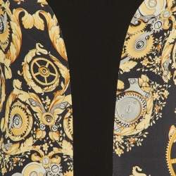 Versace Collection Black Baroque Print Crepe Shift Dress M