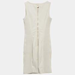 Pre Owned Versace Collection White Leather Sleeveless Mini Dress XS   