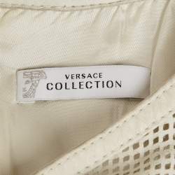 Pre Owned Versace Collection White Leather Sleeveless Mini Dress XS   