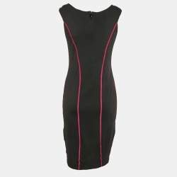 Pre Owned Versace Collection Black Contrast Trim Jersey Bodycon Dress M