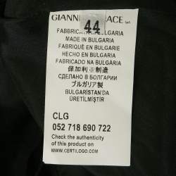 Pre Owned Versace Collection Black Printed Crepe Pencil Skirt M