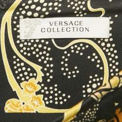 Pre Owned Versace Collection Black Printed Crepe Pencil Skirt M