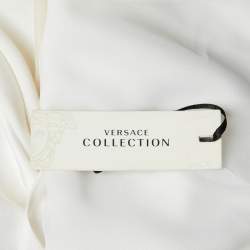 Pre Owned Versace Collection White Satin Overlay Detail Maxi Dress S