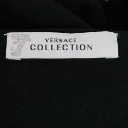 Pre Owned Versace Collection Black Embellished Crepe One-Shoulder Maxi Dress L