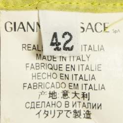 Pre Owned Versace Collection Yellow Printed Silk Shirt M