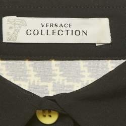 Pre Owned Versace Collection Yellow Printed Silk Shirt M