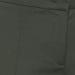 Pre Owned Versace Collection Green Crepe Slim Fit Trousers M