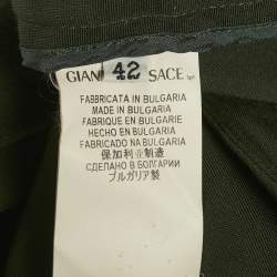 Pre Owned Versace Collection Green Crepe Slim Fit Trousers M
