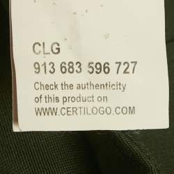 Pre Owned Versace Collection Green Crepe Slim Fit Trousers M