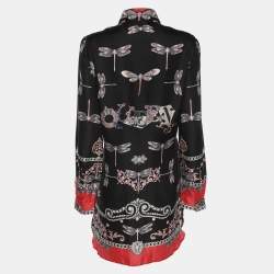 Pre Owned Versace Collection Multicolor Printed Silk Long Shirt XL