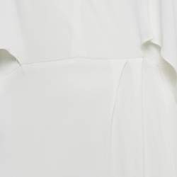 Pre Owned Versace Collection White Jersey Cape Detail Maxi Dress M