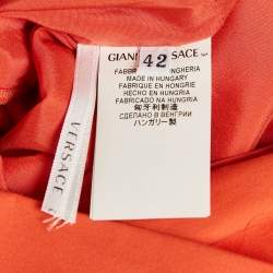 مملوكة مسبقًا Versace Collection Orange Cotton Belted Mini Dress M