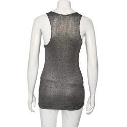Versace Collection Grey Lurex Knit Tank Top M 