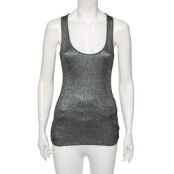 Versace Collection Grey Lurex Knit Tank Top M 