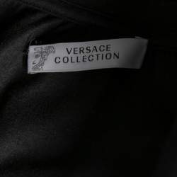 Pre Owned Versace Collection Black Cotton Half Medusa Embellished T-Shirt L