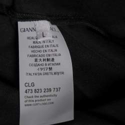 Pre Owned Versace Collection Black Cotton Half Medusa Embellished T-Shirt L