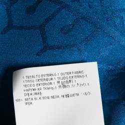 Versace Collection Blue Patterned Silk Button Front Shirt S