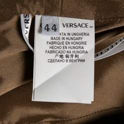 فستان فيرساتشي كولكشن بني مطبوع بلا أكمام مقاس متوسط - ميديوم
