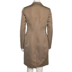 Pre Owned Versace Collection Beige Knit Medusa Embossed Hook Coat M